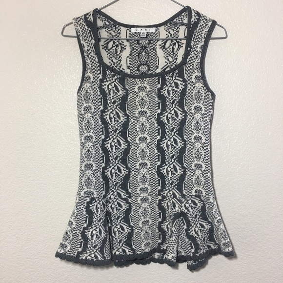 CAbi Peplum Shell Sweater Tank- XS - Picture 2 of 6